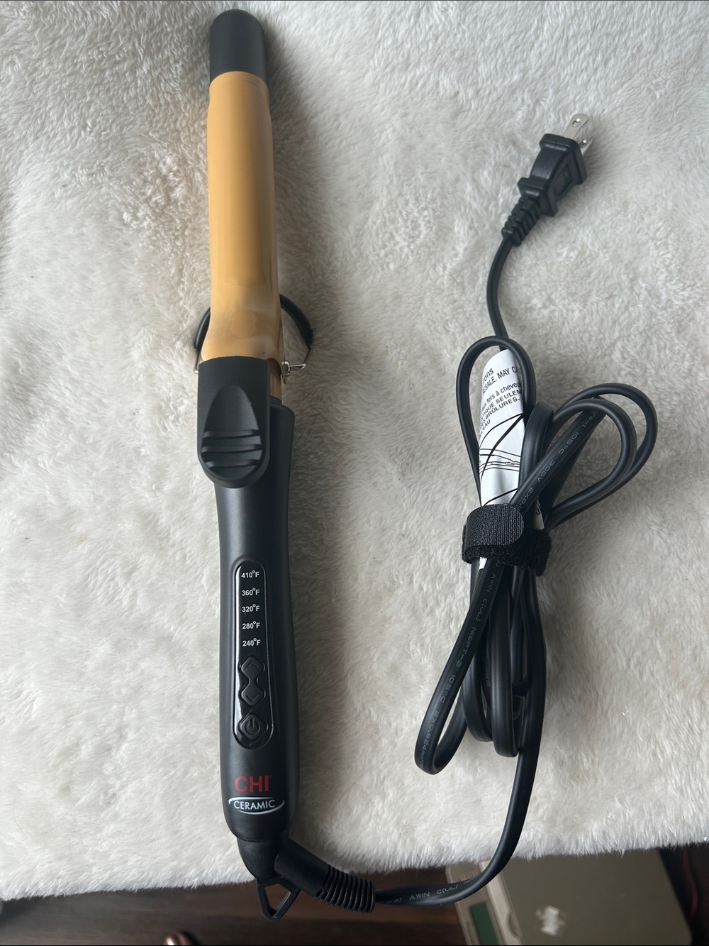 CHI Ceramic Gold-Tone Curling Wand - Gold and Black 1”